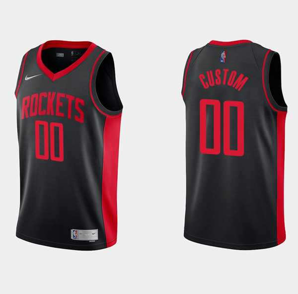 Men's Houston Rockets Active Player Custom Black Earned Edition Stitched Basketball Jersey